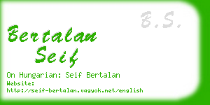 bertalan seif business card